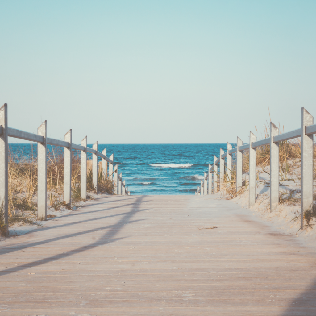 Virginia Beach boardwalk to ocean